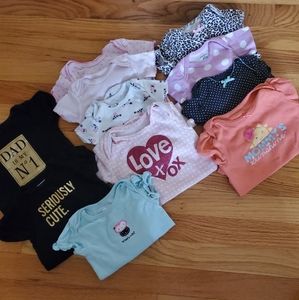 Lot of 3-6 Month Baby Girl Onesies